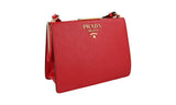 Prada Women's 1BK046 Red High-Quality Saffiano Leather Leather Shoulder Bag