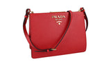 Prada Women's Red High-Quality Saffiano Leather Light Frame Shoulder Bag 1BK046