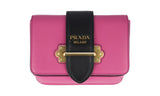 Prada Women's Pink Leather Cahier Shoulder Bag 1BL004