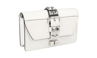 Prada Women's 1BL020 White Leather Shoulder Bag