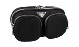 Prada Women's Black Belt Messenger Bag 1BL026