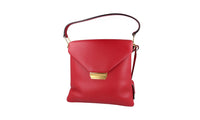 Prada Women's Red Leather Shoulder Bag 1BN015