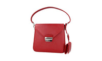 Prada Women's Red High-Quality Saffiano Leather Shoulder Bag 1BN019