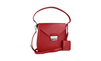Prada Women's Red High-Quality Saffiano Leather Shoulder Bag 1BN019