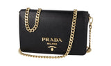 Prada Women's Black High-Quality Saffiano Leather Shoulder Bag 1BP006