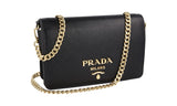 Prada Women's Black High-Quality Saffiano Leather Shoulder Bag 1BP006