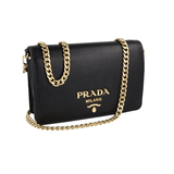 Prada Women's Black Saffiano Leather Shoulder Bag 1BP006