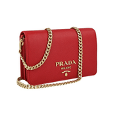 Prada Women's Red Saffiano Leather Shoulder Bag 1BP006