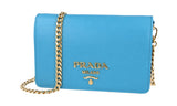 Prada Women's Turquoise High-Quality Saffiano Leather Shoulder Bag 1BP006