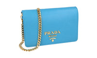 Prada Women's Turquoise Saffiano Leather Shoulder Bag 1BP006