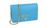 Prada Women's Turquoise High-Quality Saffiano Leather Shoulder Bag 1BP006