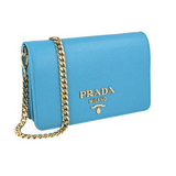Prada Women's Turquoise Saffiano Leather Shoulder Bag 1BP006