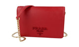 Prada Women's Red High-Quality Saffiano Leather Shoulder Bag 1BP012