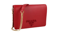 Prada Women's Red High-Quality Saffiano Leather Shoulder Bag 1BP012