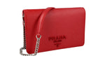 Prada Women's 1BP018 Red High-Quality Saffiano Leather Leather Shoulder Bag