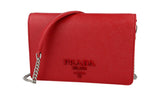 Prada Women's Red Saffiano Leather Shoulder Bag 1BP018