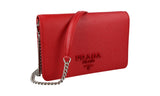 Prada Women's Red Saffiano Leather Shoulder Bag 1BP018