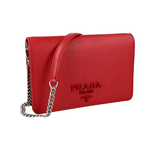 Prada Women's Red Saffiano Leather Shoulder Bag 1BP018