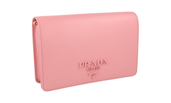 Prada Women's 1BP018 Pink High-Quality Saffiano Leather Leather Shoulder Bag