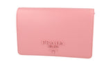 Prada Women's Pink Saffiano Leather Shoulder Bag 1BP018