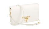 Prada Women's 1BP019 White Saffiano Leather Leather Shoulder Bag