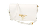 Prada Women's White Saffiano Leather Shoulder Bag 1BP019