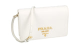 Prada Women's White Saffiano Leather Shoulder Bag 1BP019