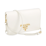 Prada Women's White Saffiano Leather Shoulder Bag 1BP019