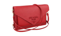 Prada Women's 1BP020 Red High-Quality Saffiano Leather Leather Shoulder Bag