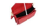 Prada Women's Red Saffiano Leather Envelope Monochrome Mini Shoulder Bag 1BP020