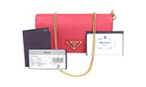 Prada Women's Pink Leather Clutch Mini Evening Evening Purse 1BP021