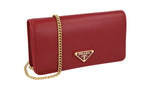 Prada Women's 1BP021 Red Leather Shoulder Bag