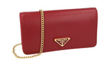 Prada Women's Red Leather Shoulder Bag 1BP021