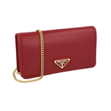 Prada Women's Red Leather Shoulder Bag 1BP021