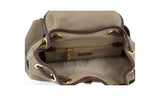 Prada Women's Brown Logo Jacquard Canvas Leather Gold Backpack 1BZ677