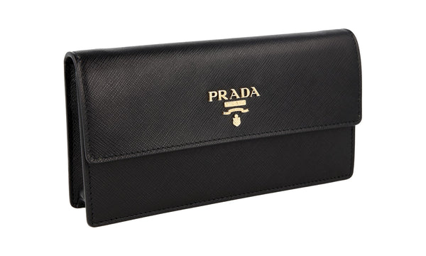 Prada Women's 1CC411 Black High-Quality Saffiano Leather Leather Evening Purse