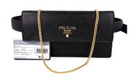 Prada Women's Black High-Quality Saffiano Leather Evening Purse 1CC411