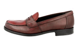 Prada Women's Red Saffiano Leather Penny Loafer Business Shoes 1D055F
