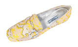 Prada Women's Yellow Jacquard Lurex Crystal Brooch Glamour Pumps / Heels 1D450I