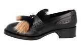 Prada Women's Black welt-sewn Leather Business Shoes 1D876H