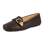 Prada Women's Brown Leather Loafers 1DD009