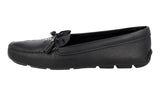 Prada Women's Black Saffiano Leather Logo Loafers 1DD036