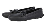Prada Women's Black Saffiano Leather Logo Loafers 1DD036