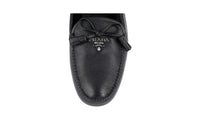 Prada Women's Black Saffiano Leather Logo Loafers 1DD036