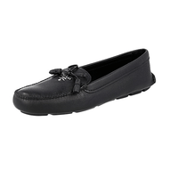 Prada Women's Black Saffiano Leather Logo Loafers 1DD036