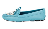 Prada Women's Turquoise High-Quality Saffiano Leather Loafers 1DD043