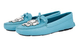 Prada Women's Turquoise Saffiano Leather Loafers 1DD043