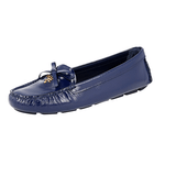 Prada Women's Blue High-Quality Saffiano Leather Logo Loafers 1DD051
