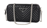 Prada Women's Black Leather Diagramme Shoulder Bag 1DH010