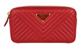 Prada Women's Red Leather Diagramme Shoulder Bag 1DH010